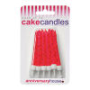 Glitter Candles Pack of 12 - Red