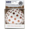 PME Cupcake Cases Foil Lined - Rose Gold Foil Polka Dots Pk/30