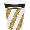 Party Paper Cups Black and Gold Pk 8
