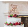LissieLou Happy 21st Birthday Pretty Cake Topper Glitter Card Rose Gold