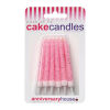 Glitter Candles Pack of 12 - Pink
