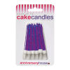 Glitter Candles Pack of 12 - Purple