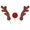 Antlers & Red Nose Glitter Cake Topper