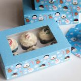 6 Hole Cupcake Box Christmas Friends