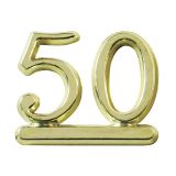 Gold Plastic Numbers 2.5cm - No 50