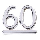 Silver Plastic Numbers 2.5cm - No 60