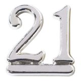 Silver Plastic Numbers 2.5cm - No 21