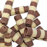 PME Chocolate Curls - Striped Mini Cigarellos (100g / 3.5oz)