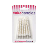 Glitter Candles Pack of 12 - White