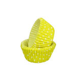 SK Mini Cupcake Cases Polka Dot Lemon Yellow Pack of 50