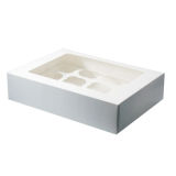 White Cupcake Box - 12 Pieces