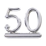 Silver Plastic Numbers 2.5cm - No 50
