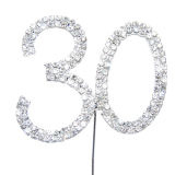 Diamante Number Cake Picks - 30