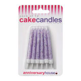 Glitter Candles Pack of 12 - Lilac
