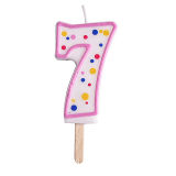 PME Candles - Pink Numeral 7 (64mm / 2.5")