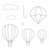 Patchwork Cutter & Embosser Hot Air Balloons, Umbrella and Parachute