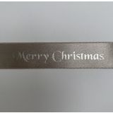 Silver Grey Satin Merry Christmas Ribbon