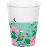 Party Paper Cups Floral Fairy Sparkle Pk 8