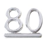 Silver Plastic Numbers 2.5cm - No 80