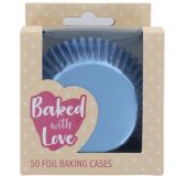 Baked With Love Foil Baking Cases Ice Blue Pk 50