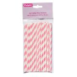 Pink Candy Stripe Cake Pop Straws - Pack of 25