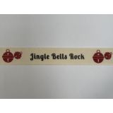 Jingle Bells Rock Cream Vintage Christmas Ribbon
