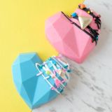 Sweet Stamp Cake Geometric Heart Mould Mini