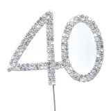 Diamante Number Cake Picks - 40