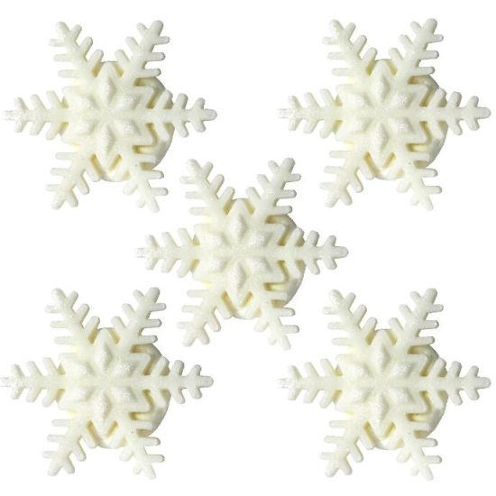 Shimmering Snowflakes Sugar Decorations set of 5