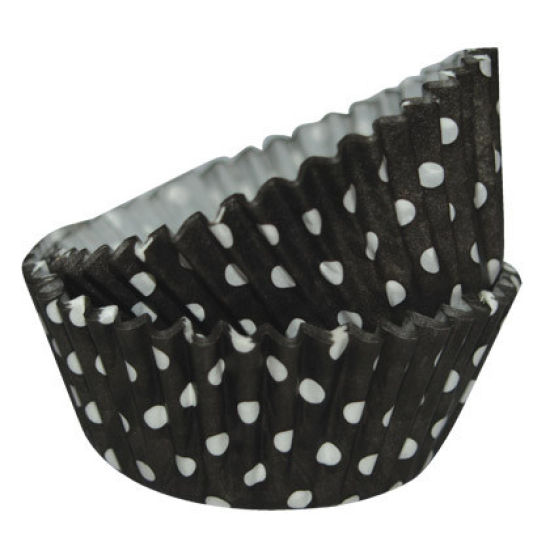 SK Cupcake Cases Dotty Black Pack of 36