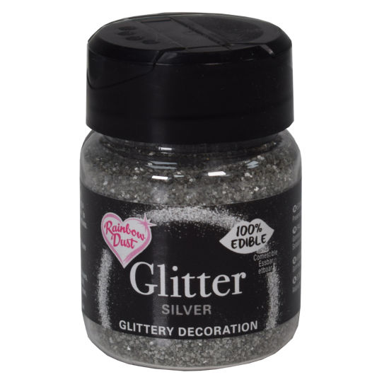Rainbow Dust Edible Glitter Silver 40g