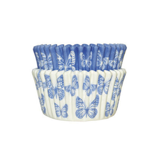SK Cupcake Cases Butterfly China Blue Pack of 36