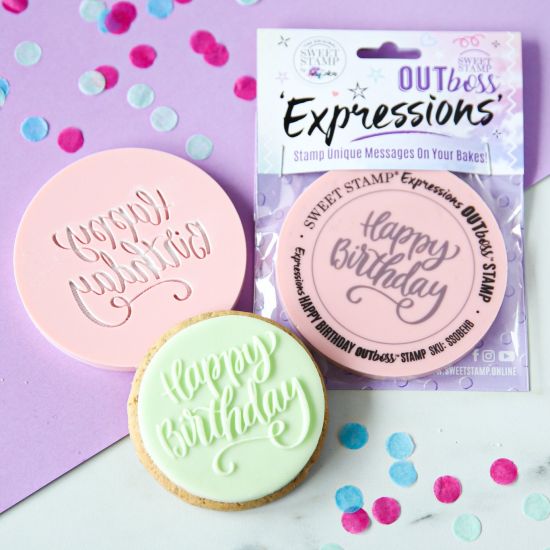 Sweet Stamp OUTboss Expressions Elegant Happy Birthday