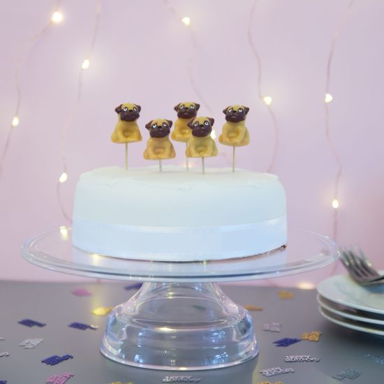 Smiling Faces Pug Cake Candles