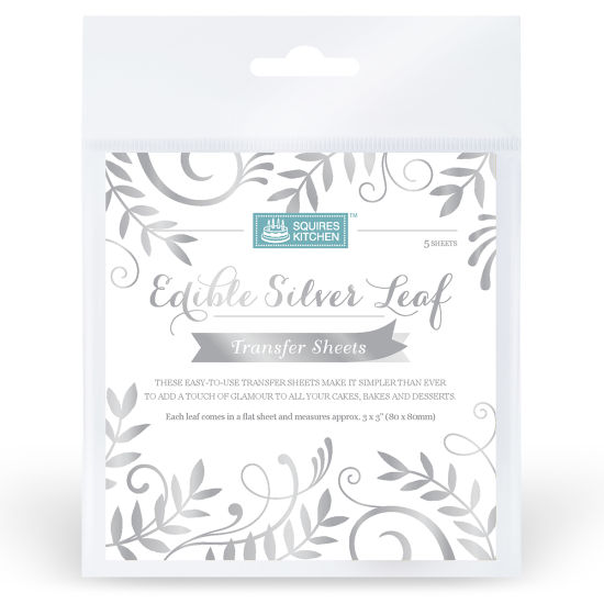 SK Edible Silver Leaf Transfer Sheets Pack of 5