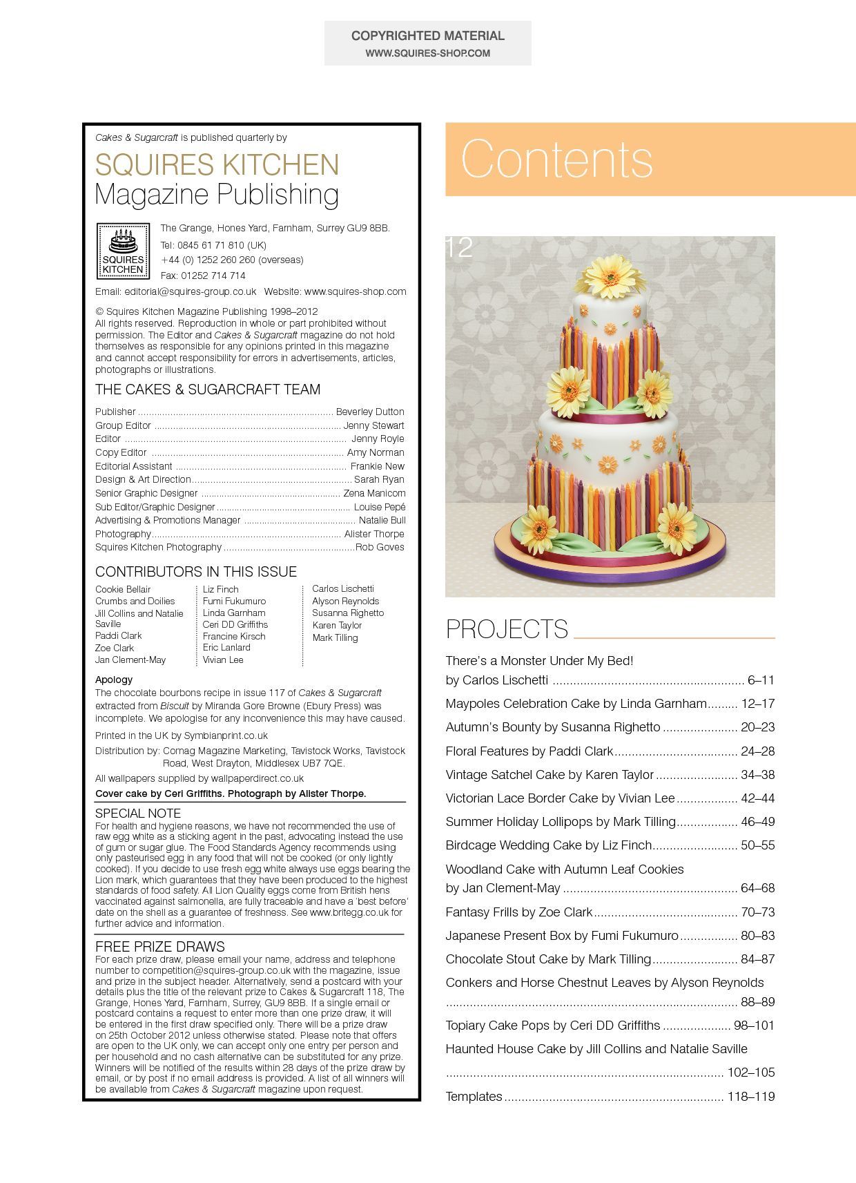 Cakes & Sugarcraft Magazine Autumn 2012